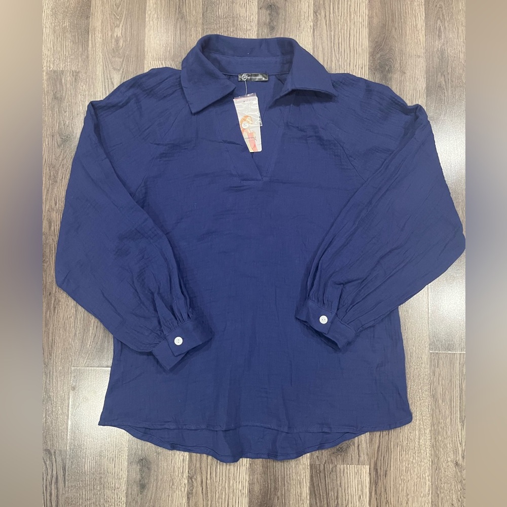 NWT Pretty Garden Muslin Cotton Blouse